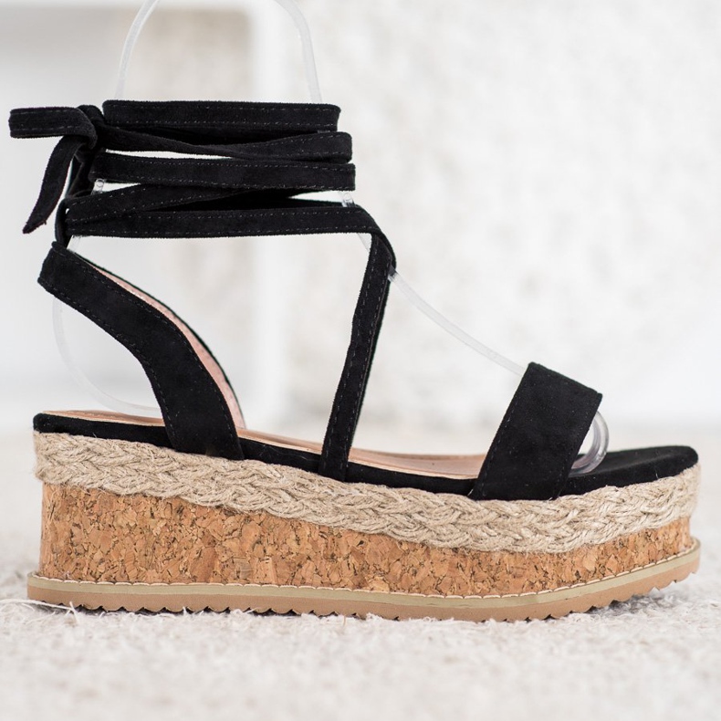 Seastar Sandálias de camurça amarrada preto 2