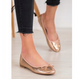 Seastar Bailarinas de couro ecológico dourado 1