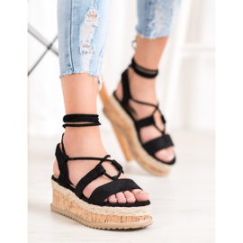 Seastar Tied Fashion Wedges preto 1