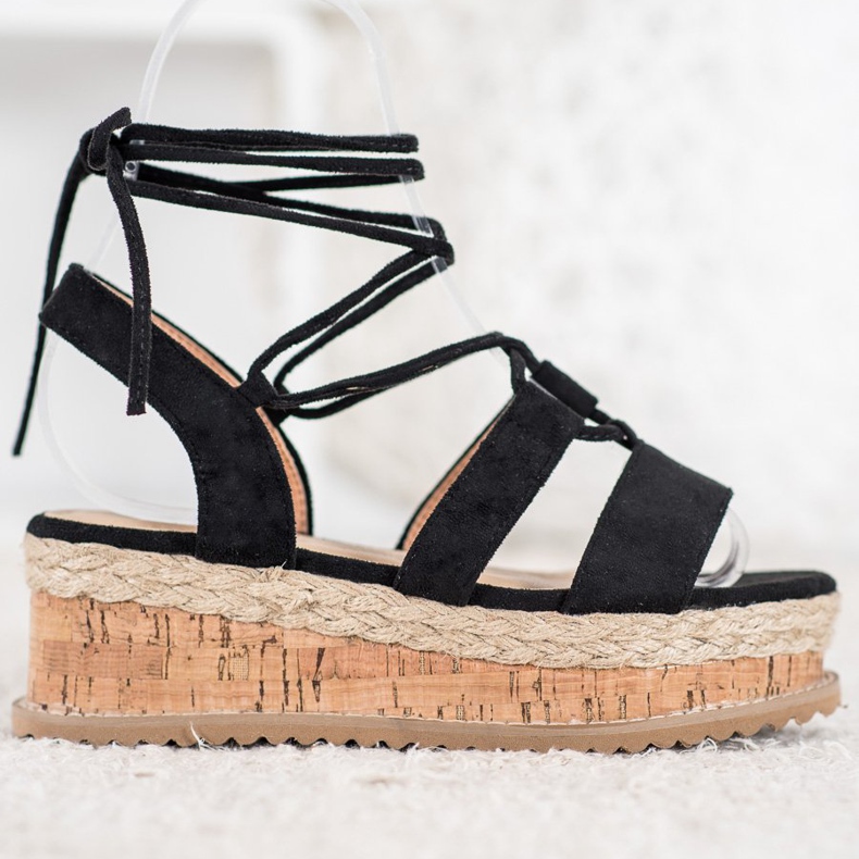 Seastar Tied Fashion Wedges preto 2