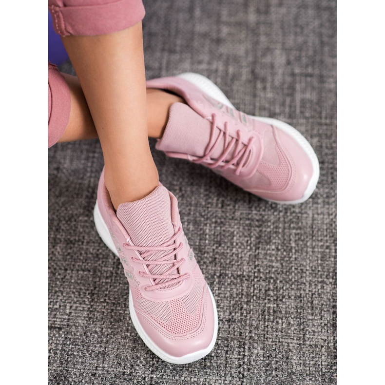 SHELOVET Sapatos Confortáveis ​​Com Malha rosa 1