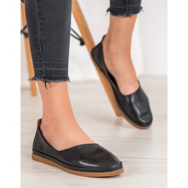 Sapatos de couro VINCEZA Slip On preto 2