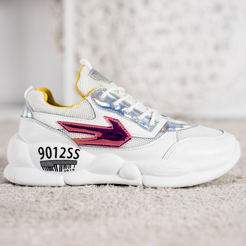 SHELOVET Tênis Com Moda Couro Eco branco multicolorido cinza 2