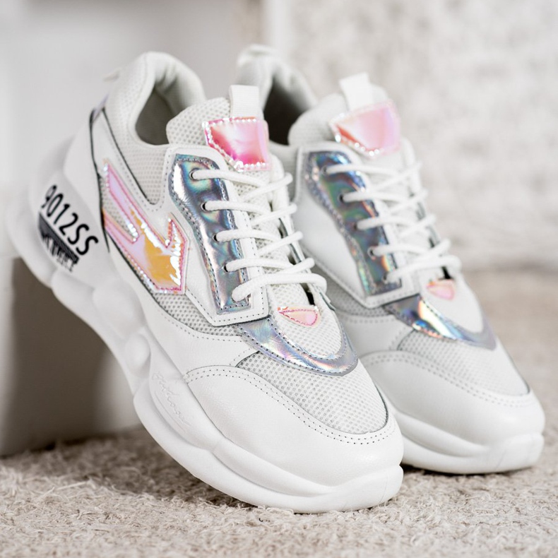 SHELOVET Tênis Com Moda Couro Eco branco multicolorido cinza 1