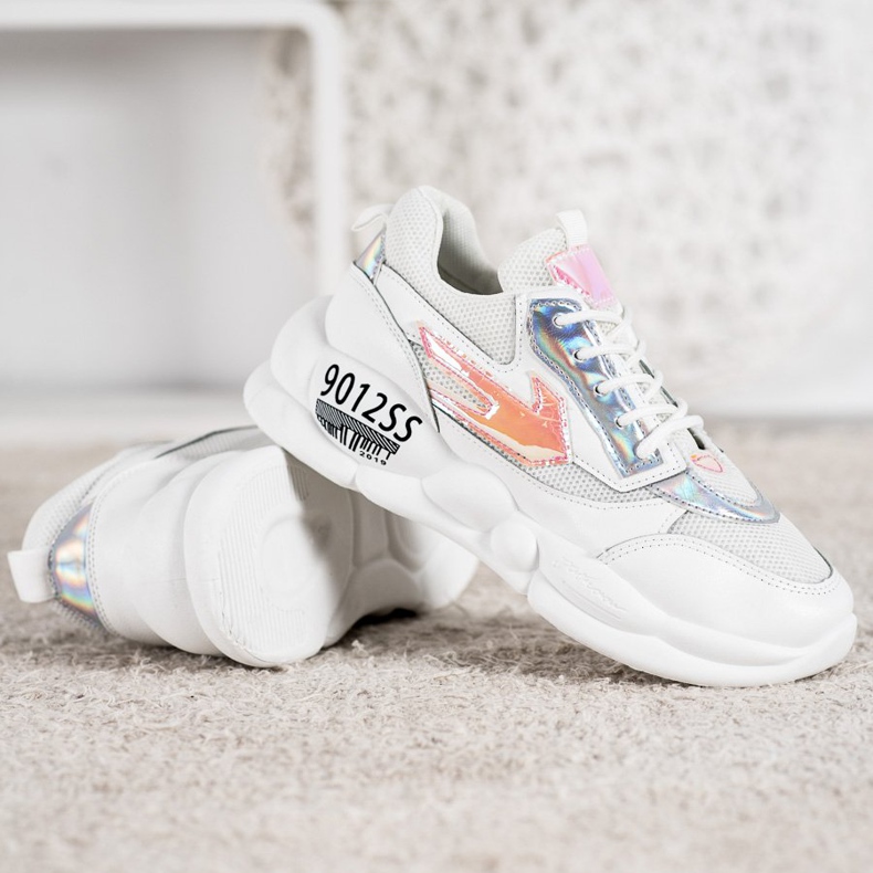 SHELOVET Tênis Com Moda Couro Eco branco multicolorido cinza 2