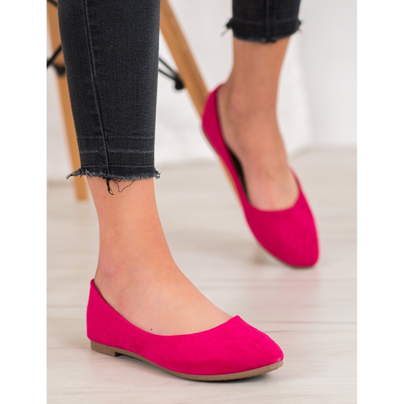 Bailarinas clássicas de camurça VINCEZA rosa 1