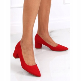 Red Pumps de salto baixo vermelho CC210P Vermelho 1