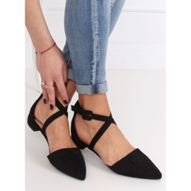 Black LL-213P Black cut ballerinas preto 2