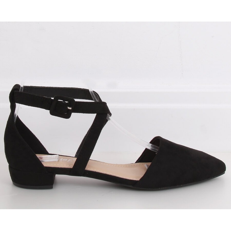 Black LL-213P Black cut ballerinas preto 1