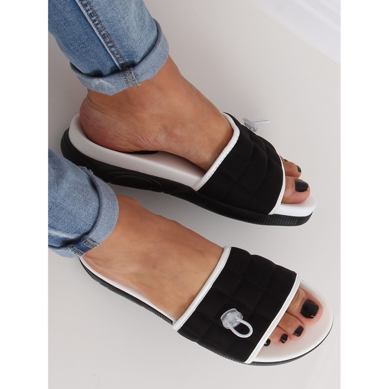 Chinelos femininos negros pretos G-338 Preto 1