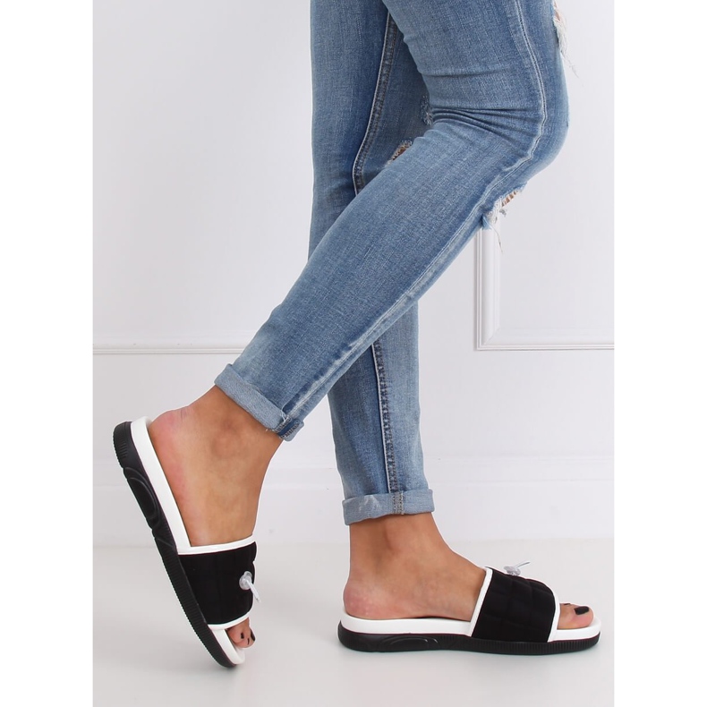 Chinelos femininos negros pretos G-338 Preto 2