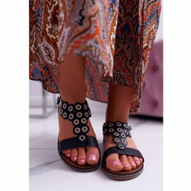 Sandálias Femininas Flat Sergio Leone SK012 Black Livian preto 2