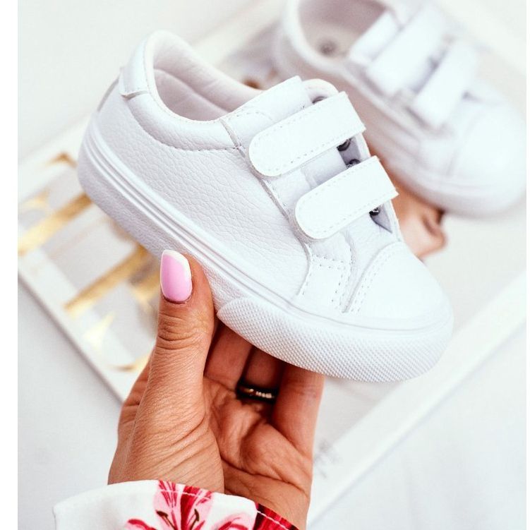 Apawwa Tênis infantis Pergomo Velcro Branco 1