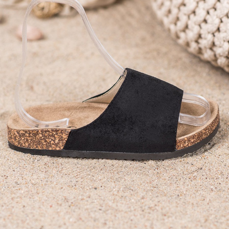 SHELOVET Chinelos pretos na plataforma 2