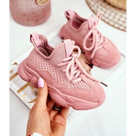Christmas Fish Sapatos esportivos infantis com renda em camurça rosa Volema 1