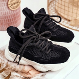 Apawwa Sapatos esportivos infantis com cordões Volema pretos 2