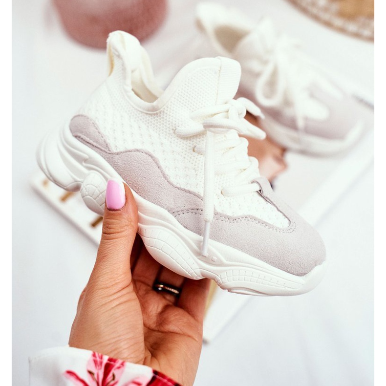 Christmas Fish Sapatos esportivos infantis com renda em camurça branca Volema branco 1