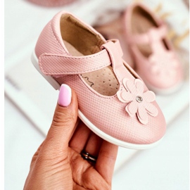 Apawwa Bailarinas infantis em Velcro Flower Pink Anthrela rosa 2