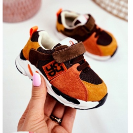 Apawwa Calçados infantis esportivos com velcro marrom Jonaba laranja multicolorido amarelo 2