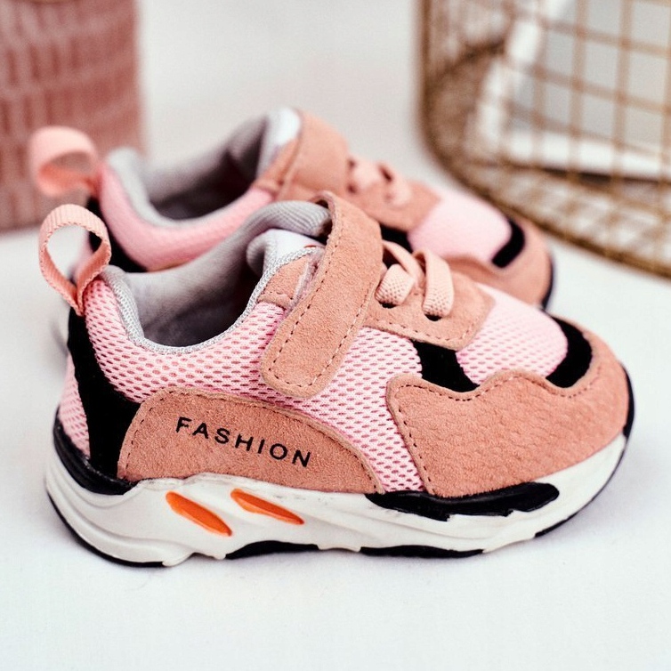 Apawwa Calçados infantis esportivos com velcro rosa Yetto 1