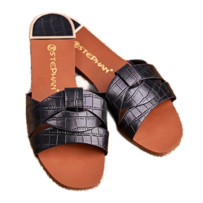 Chinelos Femininos Pele de Cobra Black Chance preto 1