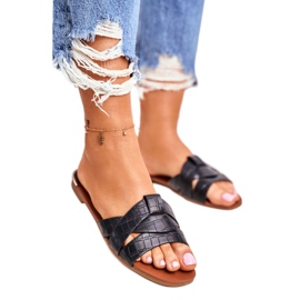 Chinelos Femininos Pele de Cobra Black Chance preto 2