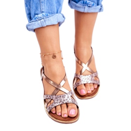 S.Barski Sandálias rasteiras femininas com champanhe Barski Lomba marrom amarelo 2