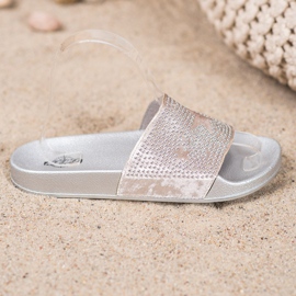 SHELOVET Chinelos de veludo com estrelas cinza 2 SHELOVET Chinelos de veludo com estrelas cinza 2