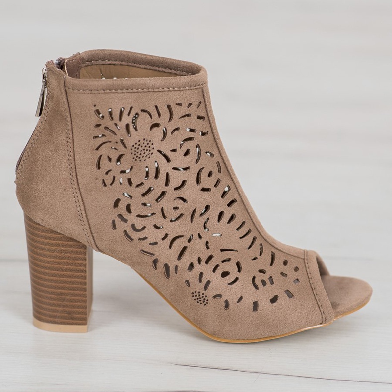 Botas Openwork Open Toe VINCEZA marrom 2