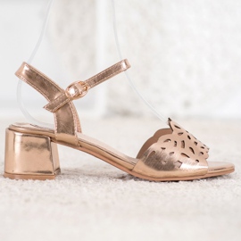 Kylie Sandálias Com Couro Ecológico Em Bar amarelo 2