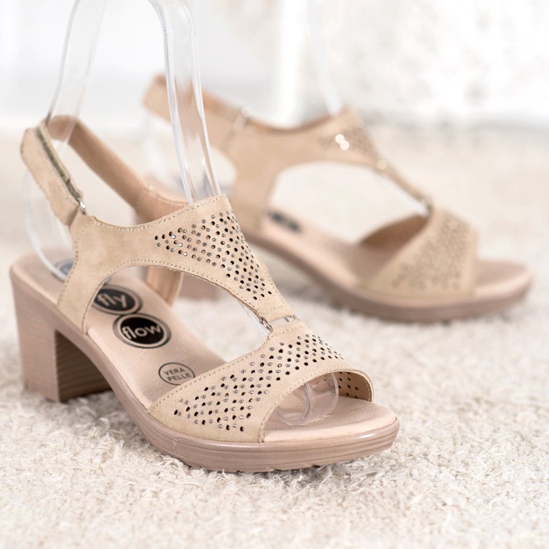 SHELOVET Sandálias de velcro confortáveis marrom 1