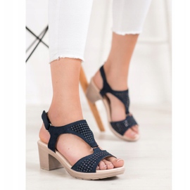 SHELOVET Sandálias de velcro confortáveis azul 1