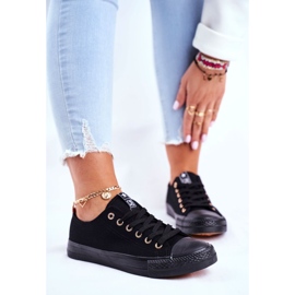 NEWS Tênis feminino baixo material preto Ecoma 1