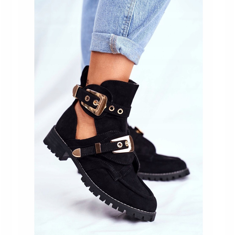 Sapatos recortados de camurça preta Lu Boo Rock Girl preto 1