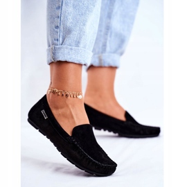 Vinceza Mocassins femininos camurça couro papito preto 1