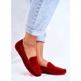 Vinceza Mocassim feminino couro camurça papito vermelho 1