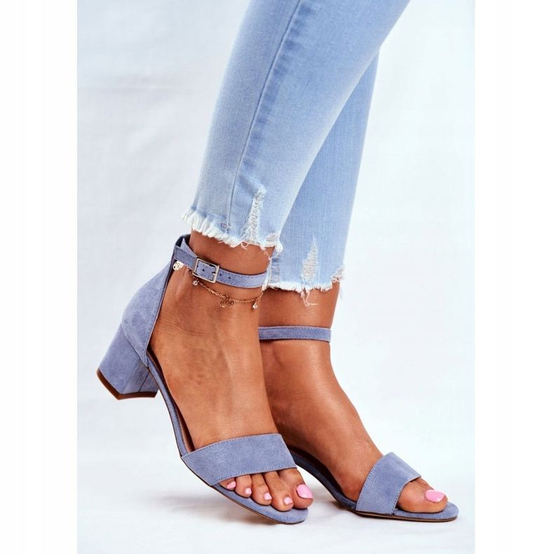 Sandálias femininas Eco-camurça Sergio Leone Azul SK839 1