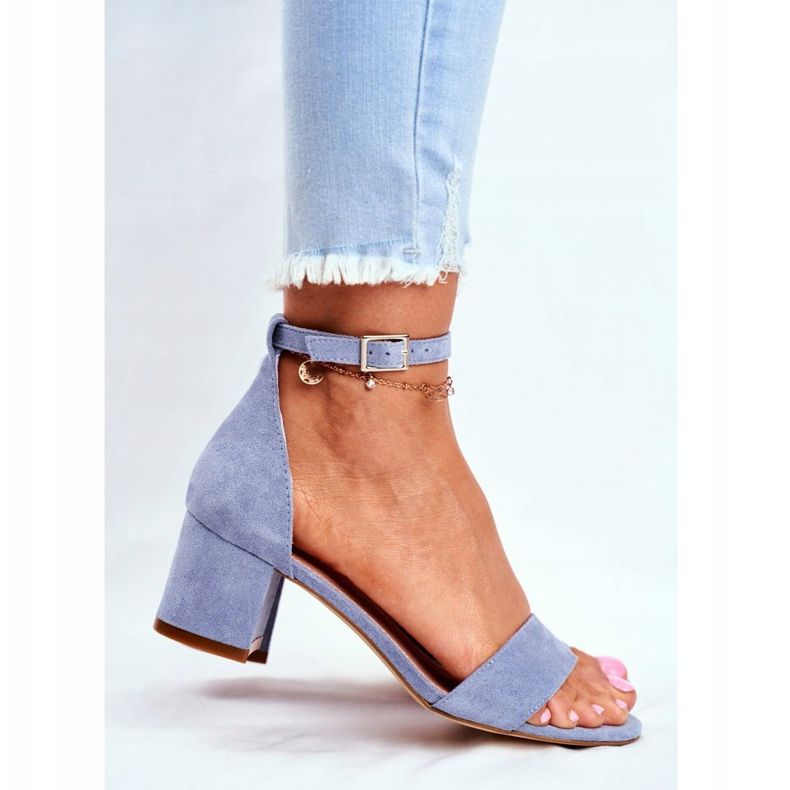 Sandálias femininas Eco-camurça Sergio Leone Azul SK839 2