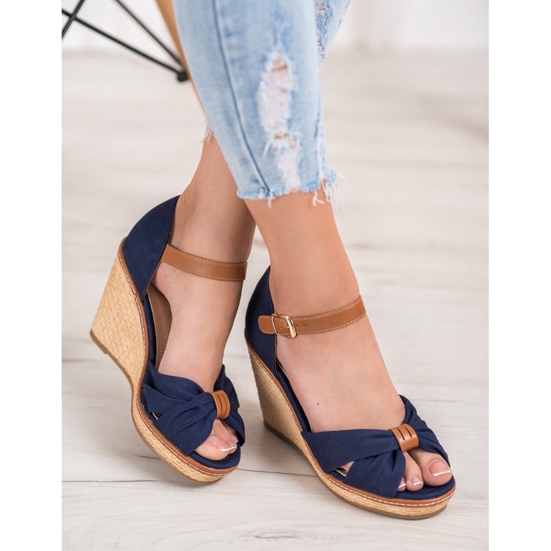 SHELOVET Sandálias de salto alto azul 2