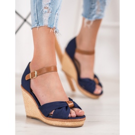 SHELOVET Sandálias de salto alto azul 1