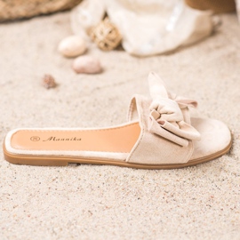 Mannika Chinelos com laço marrom 1