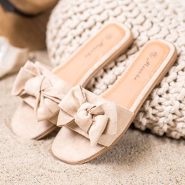 Mannika Chinelos com laço marrom 2