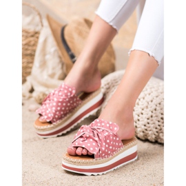 SHELOVET Chinelos em plataforma alta rosa 2