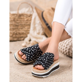 SHELOVET Chinelos em plataforma alta preto 2