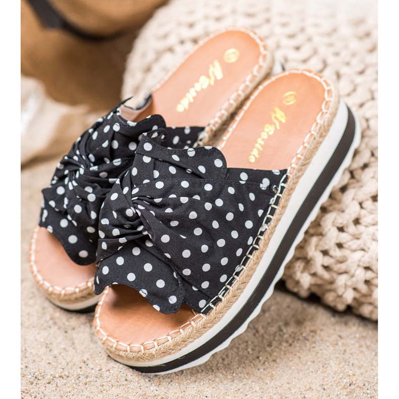 SHELOVET Chinelos em plataforma alta preto 1