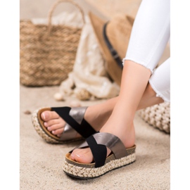 SHELOVET Chinelos na plataforma preto cinza 2