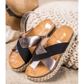 SHELOVET Chinelos na plataforma preto cinza 1