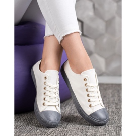 SHELOVET Tênis Têxtil branco cinza 1