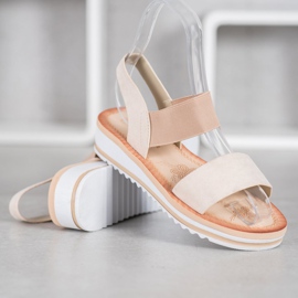 Mannika Sandálias de camurça na plataforma castanho 1