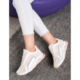 Via Giulia  Tênis Com Brilho Da Moda branco rosa 1